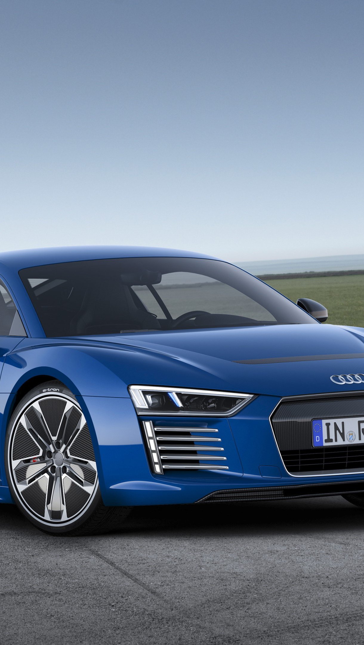 Audi R8 E Tron Azul de lado Fondo de pantalla 4k Ultra HD ID:2343