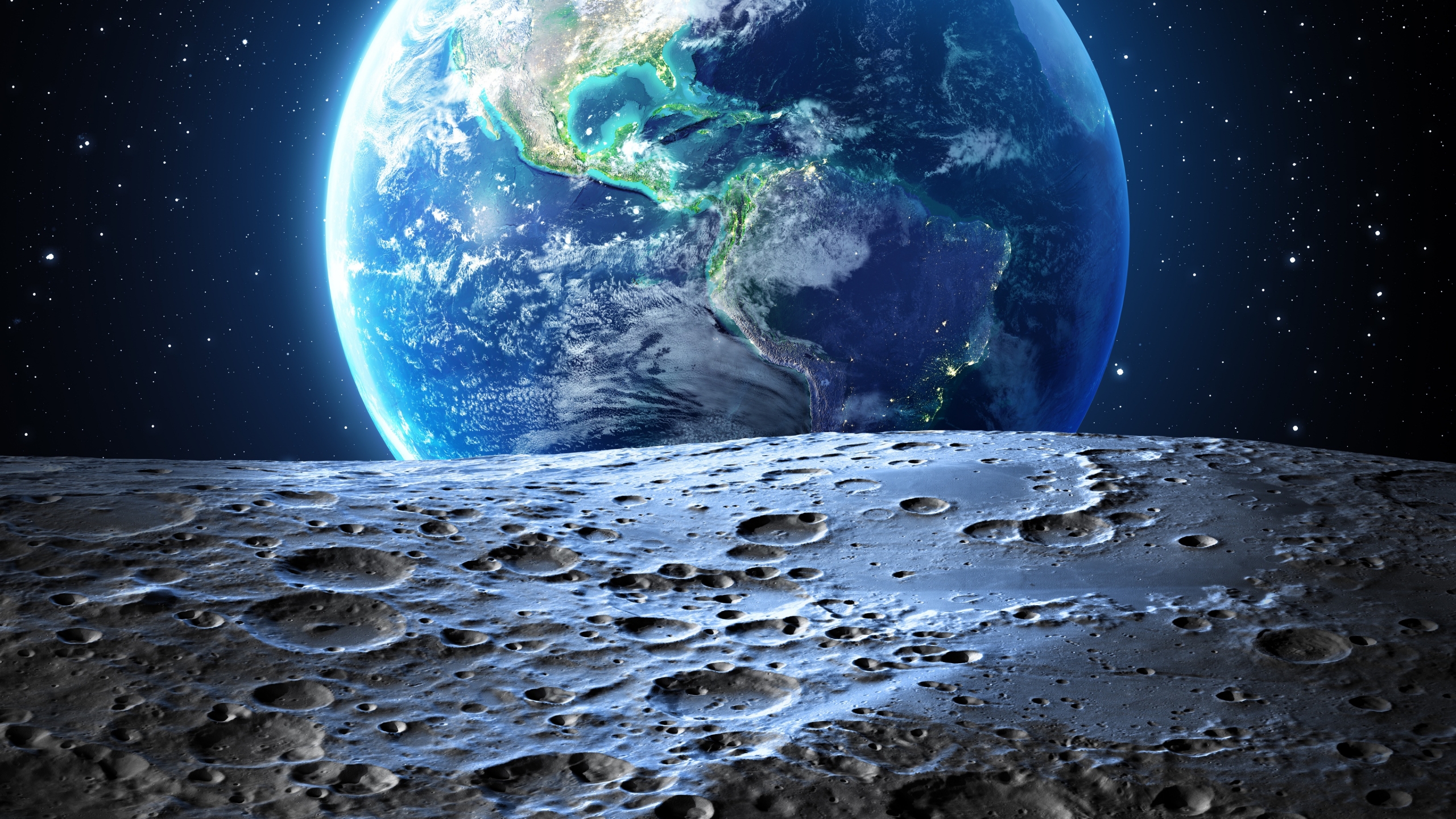 Planeta Tierra vista desde la Luna Fondo de pantalla 4k Ultra HD ID:3339