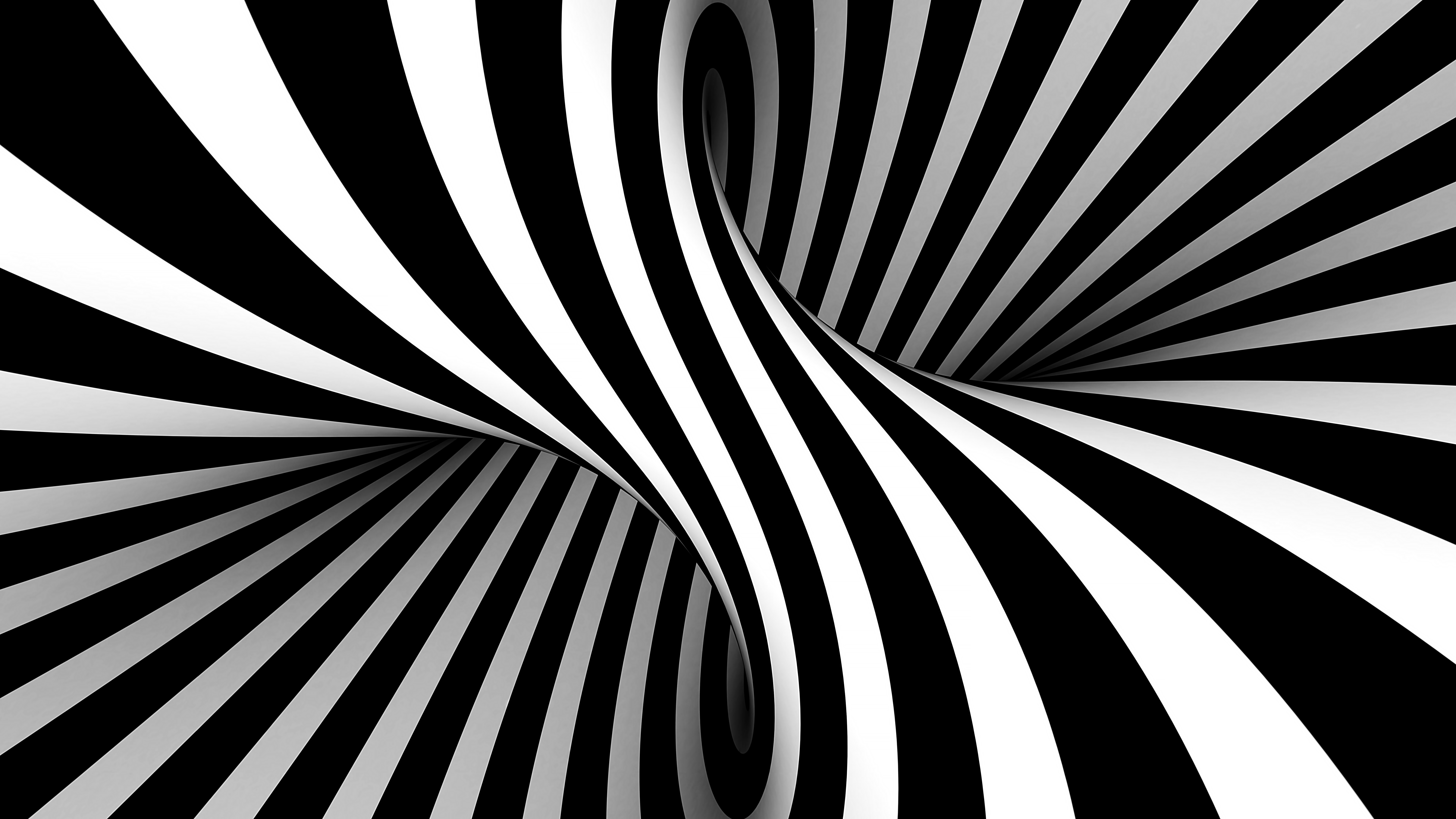 Ilusión óptica 3D en blanco y negro estilo Vasarely Fondo de pantalla 8k  Ultra HD ID:3581