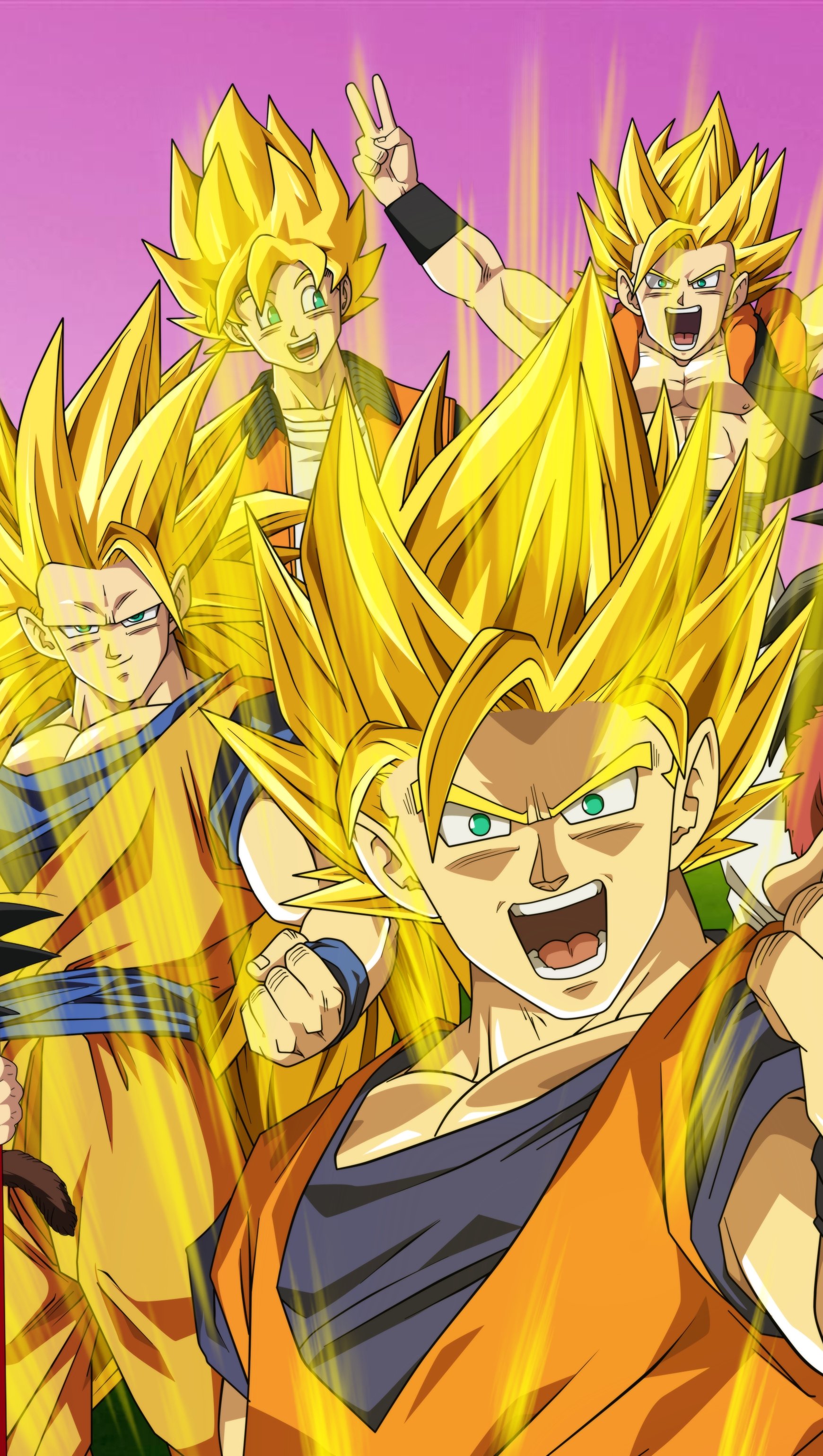 Goku en todas las fases Super saiyajin Fondo de pantalla ID:4100