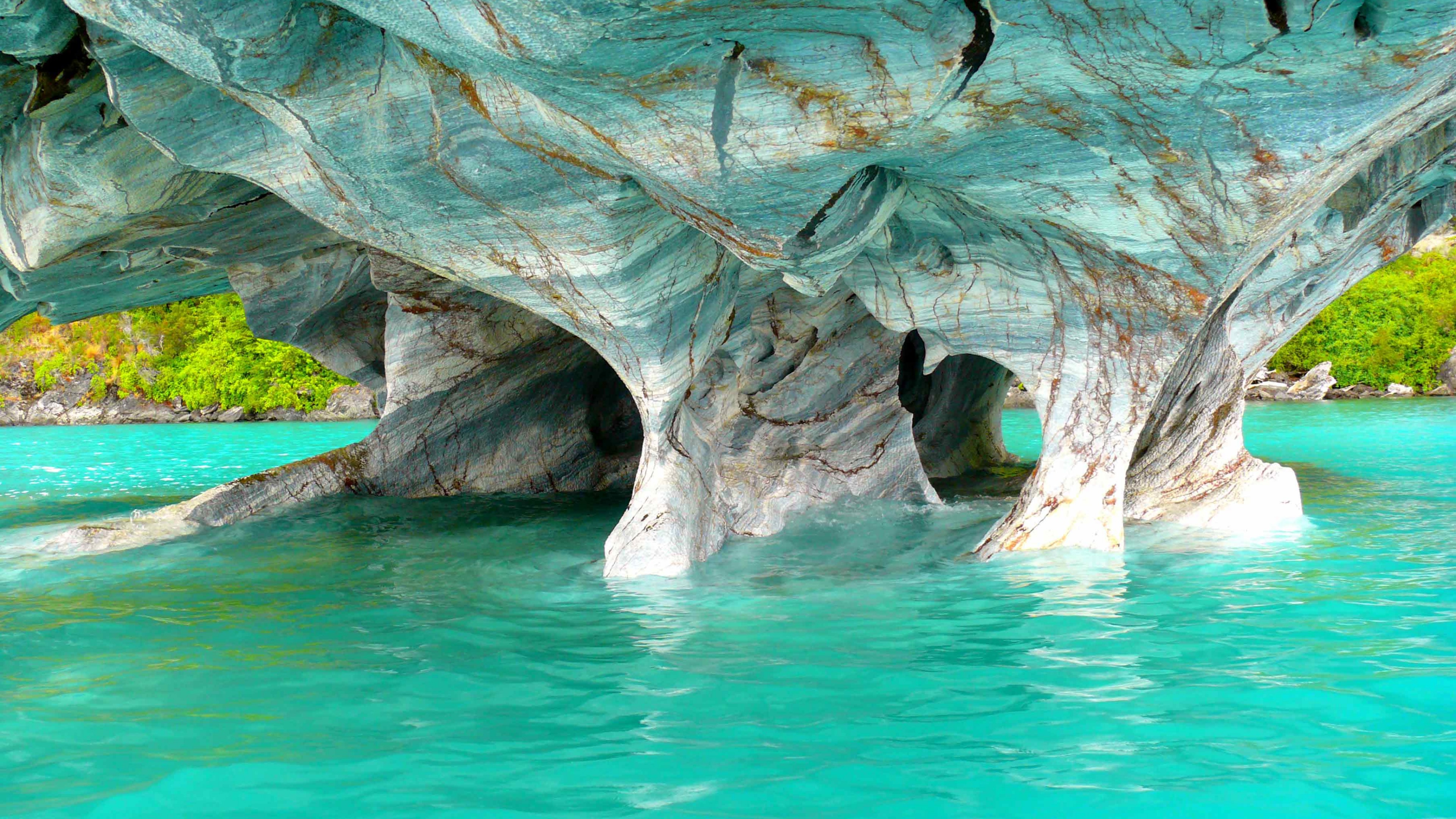 Cuevas de marmol en el mar de Chile Fondo de pantalla 4k Ultra HD ID:4257