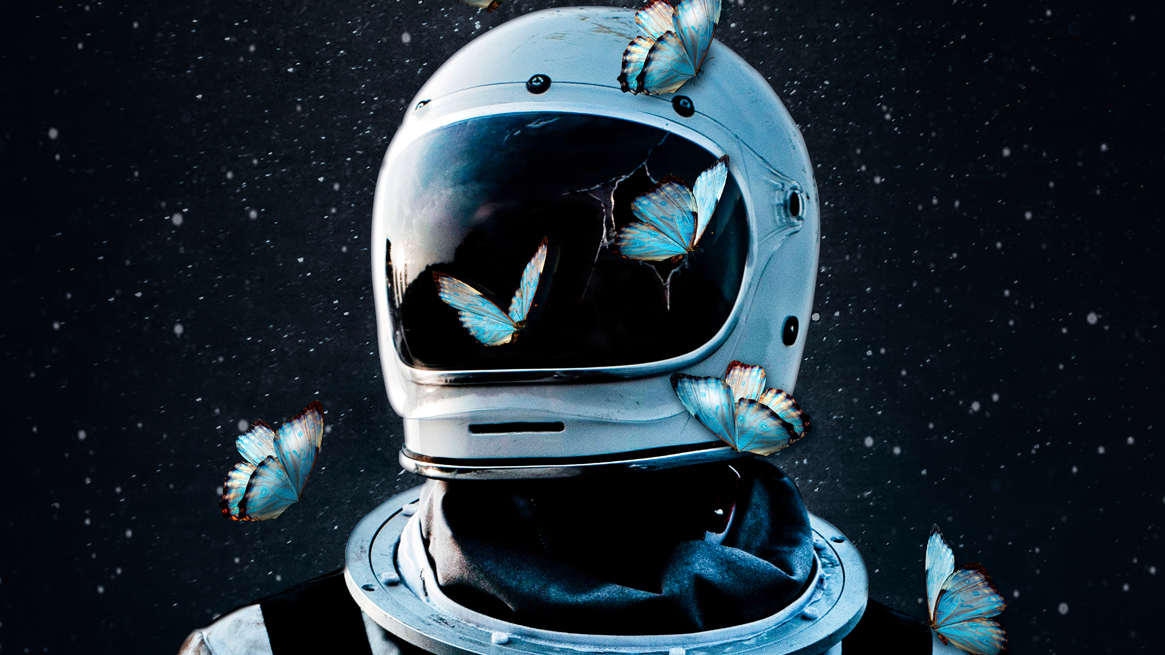 Astronauta con mariposas Fondo de pantalla 4k Ultra HD ID:4841