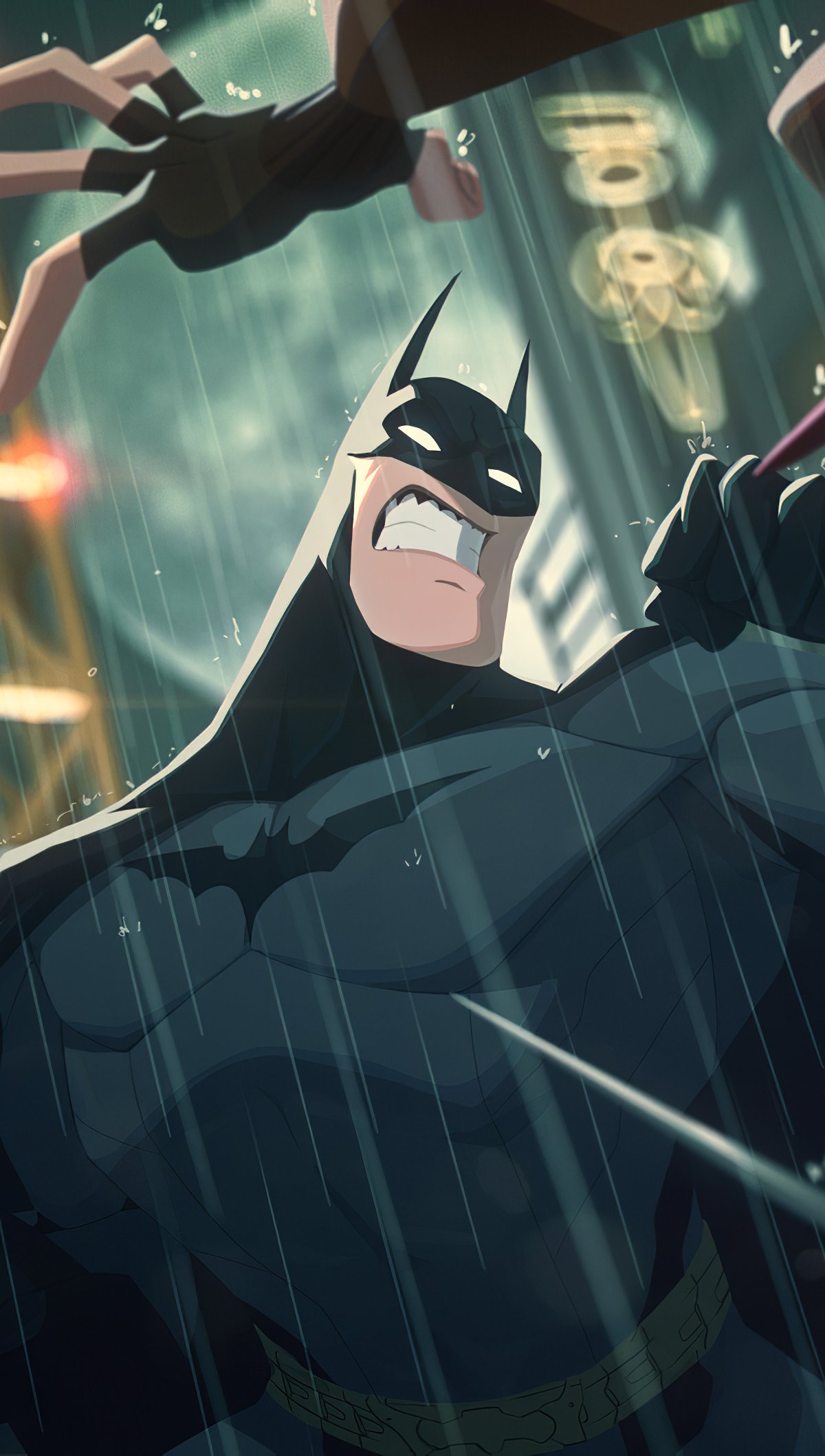 Caricatura de Batman peleando Fondo de pantalla 4k Ultra HD ID:5124