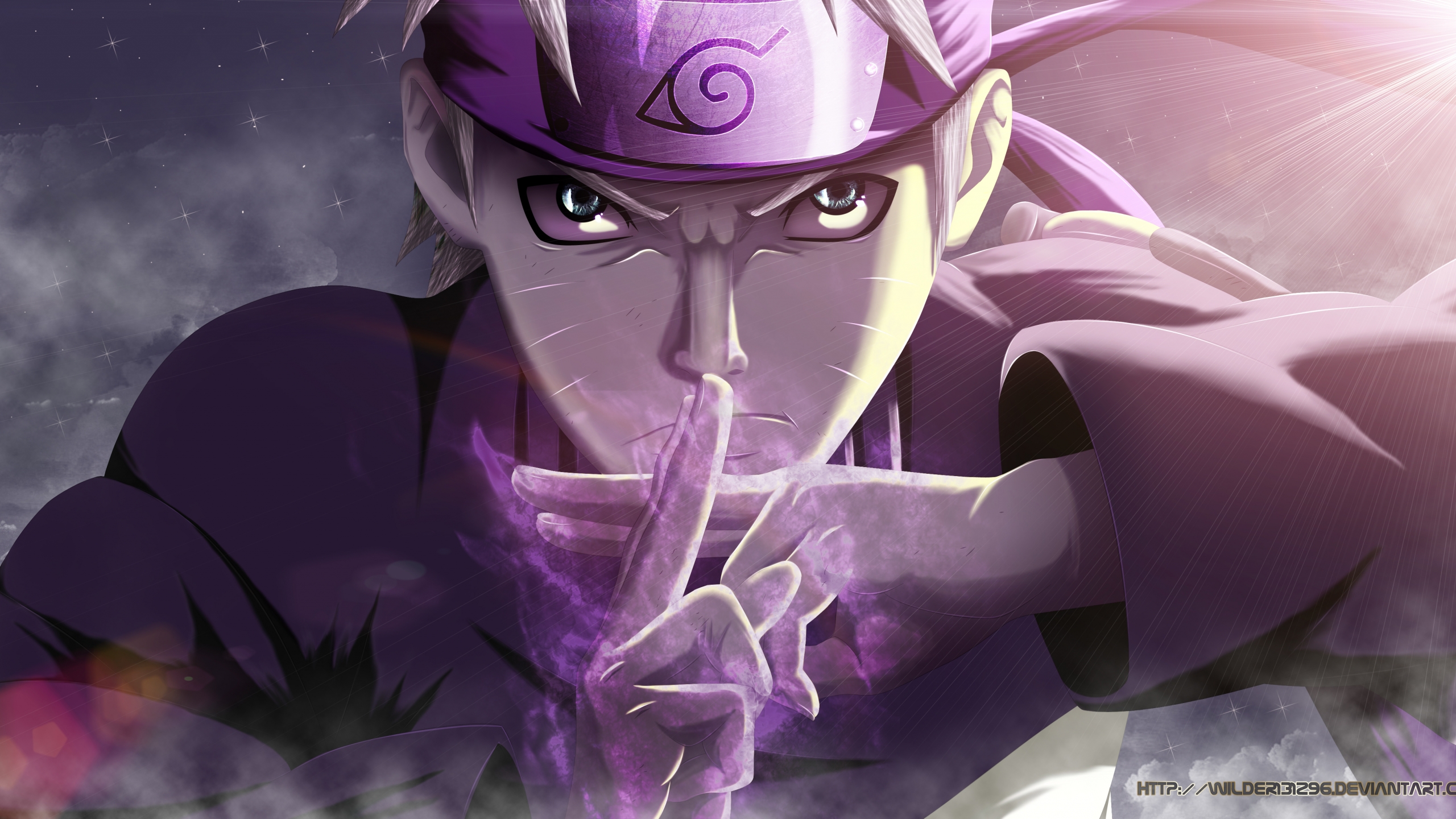 Naruto Uzumaki Purple Power Anime Wallpaper ID:3069