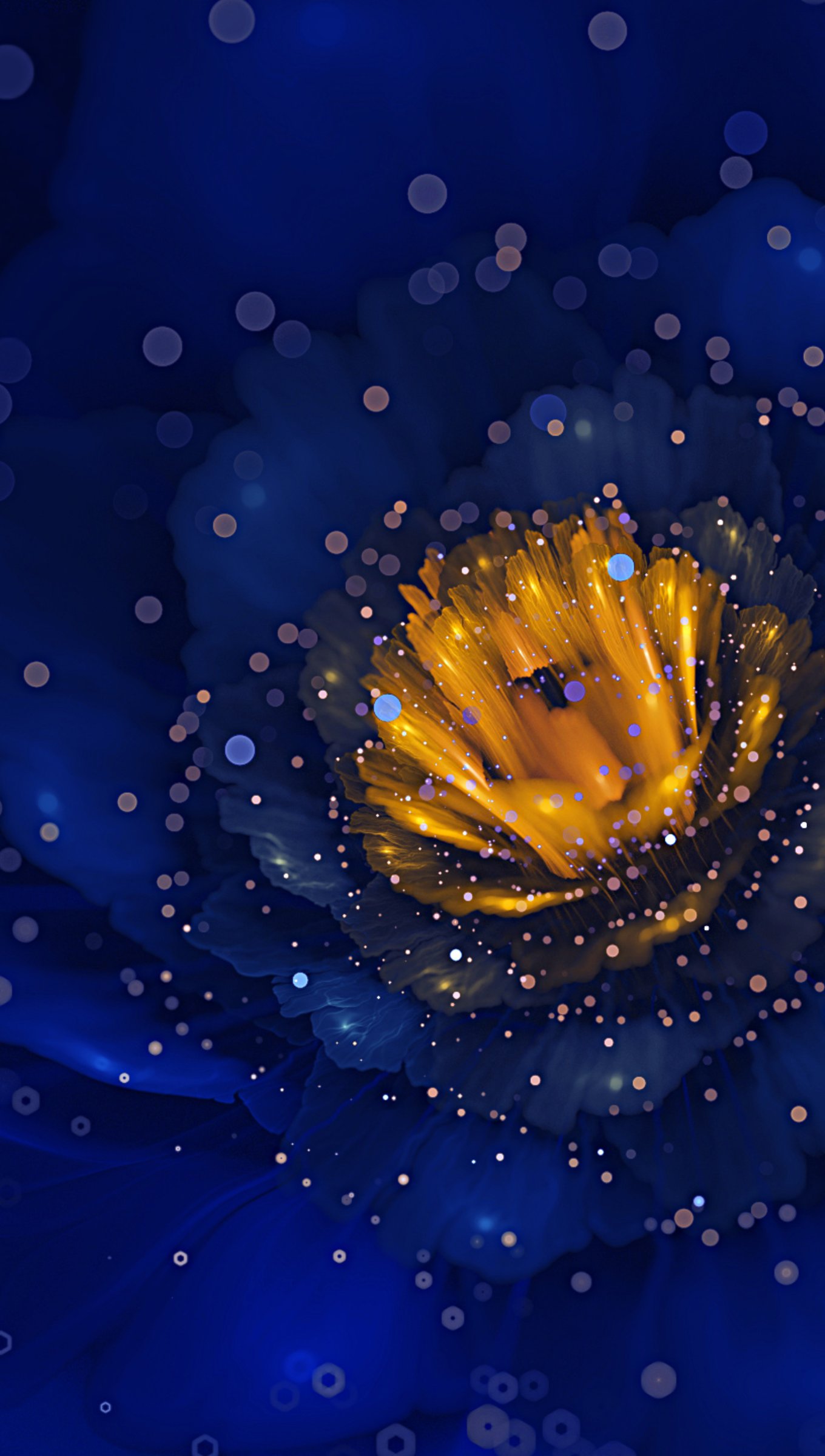 Digital blue flower up close Wallpaper 4k Ultra HD ID:4752