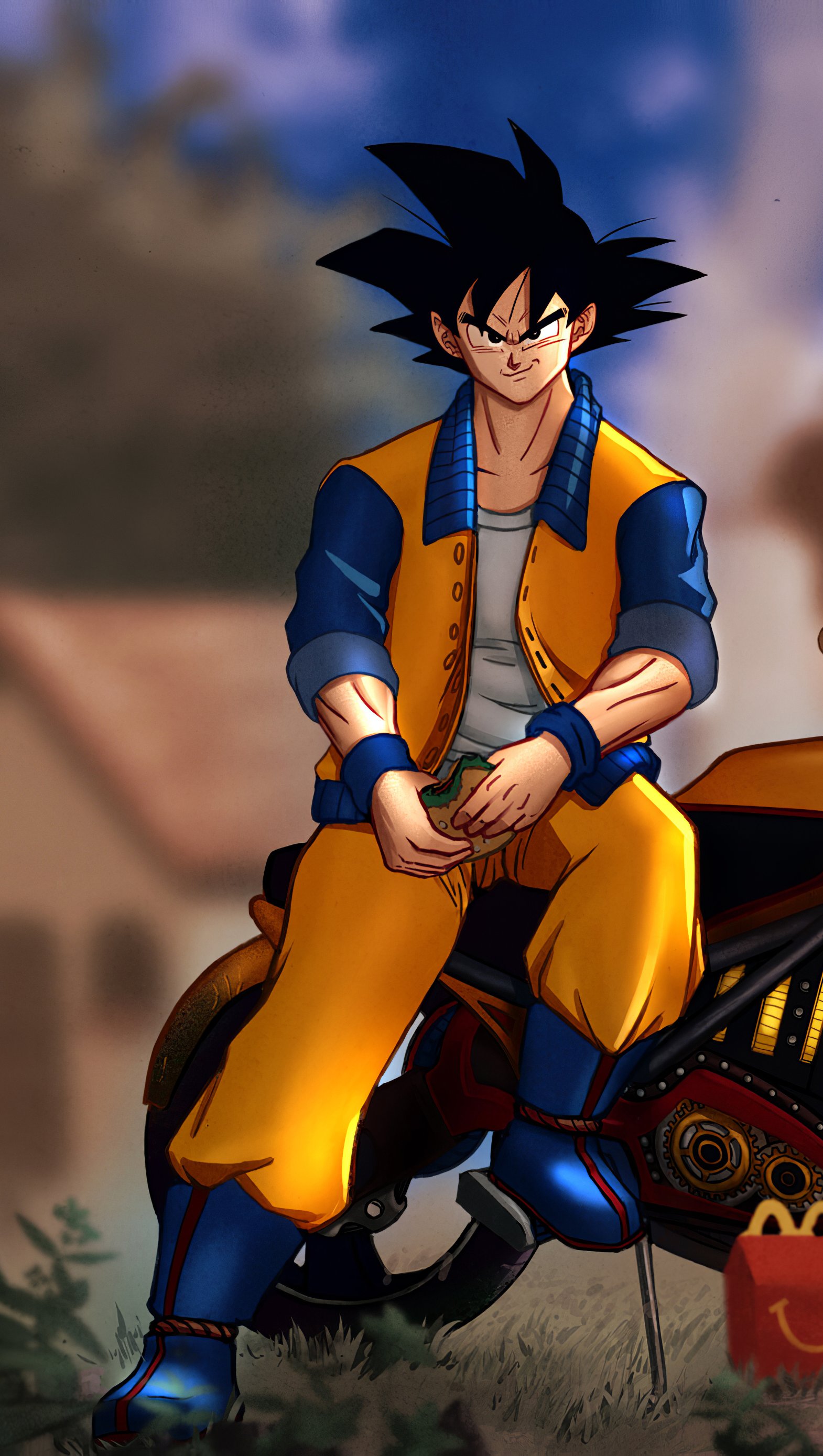Goku in motocycle Wallpaper 4k Ultra HD ID:5238