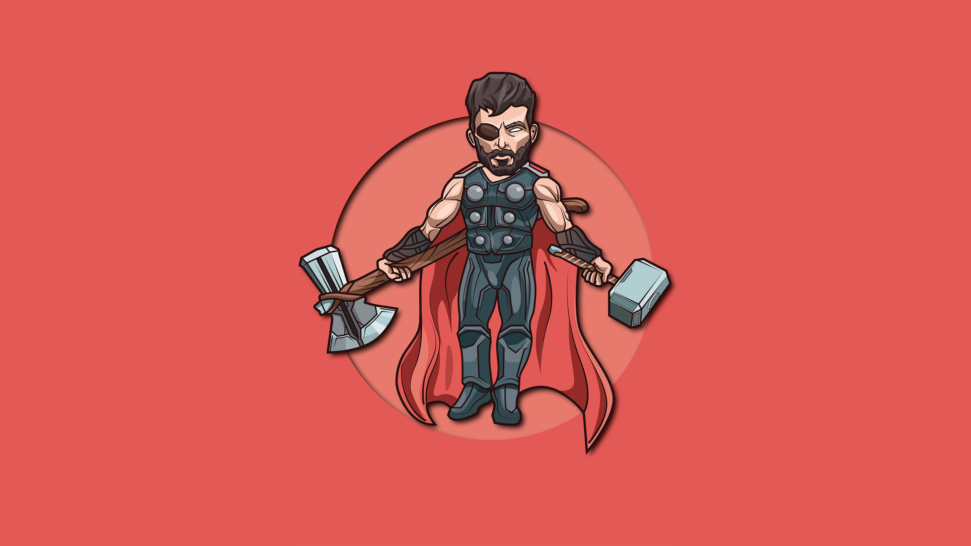Thor God of Thunder Minimalist illustration Wallpaper 4k Ultra HD ID:5552