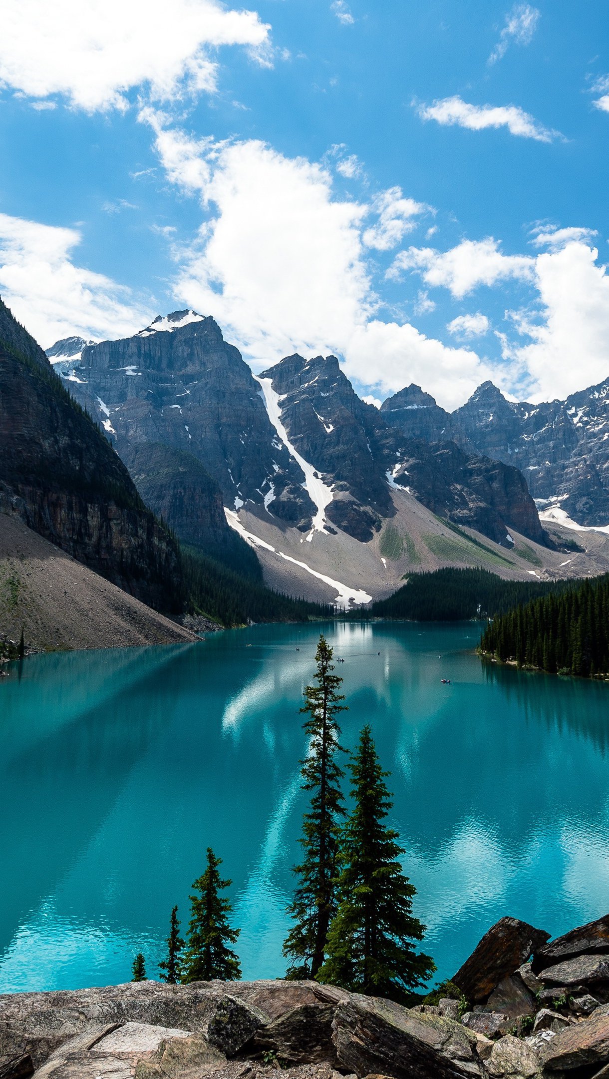 Mountains on lake at forest Wallpaper 4k Ultra HD ID:5763