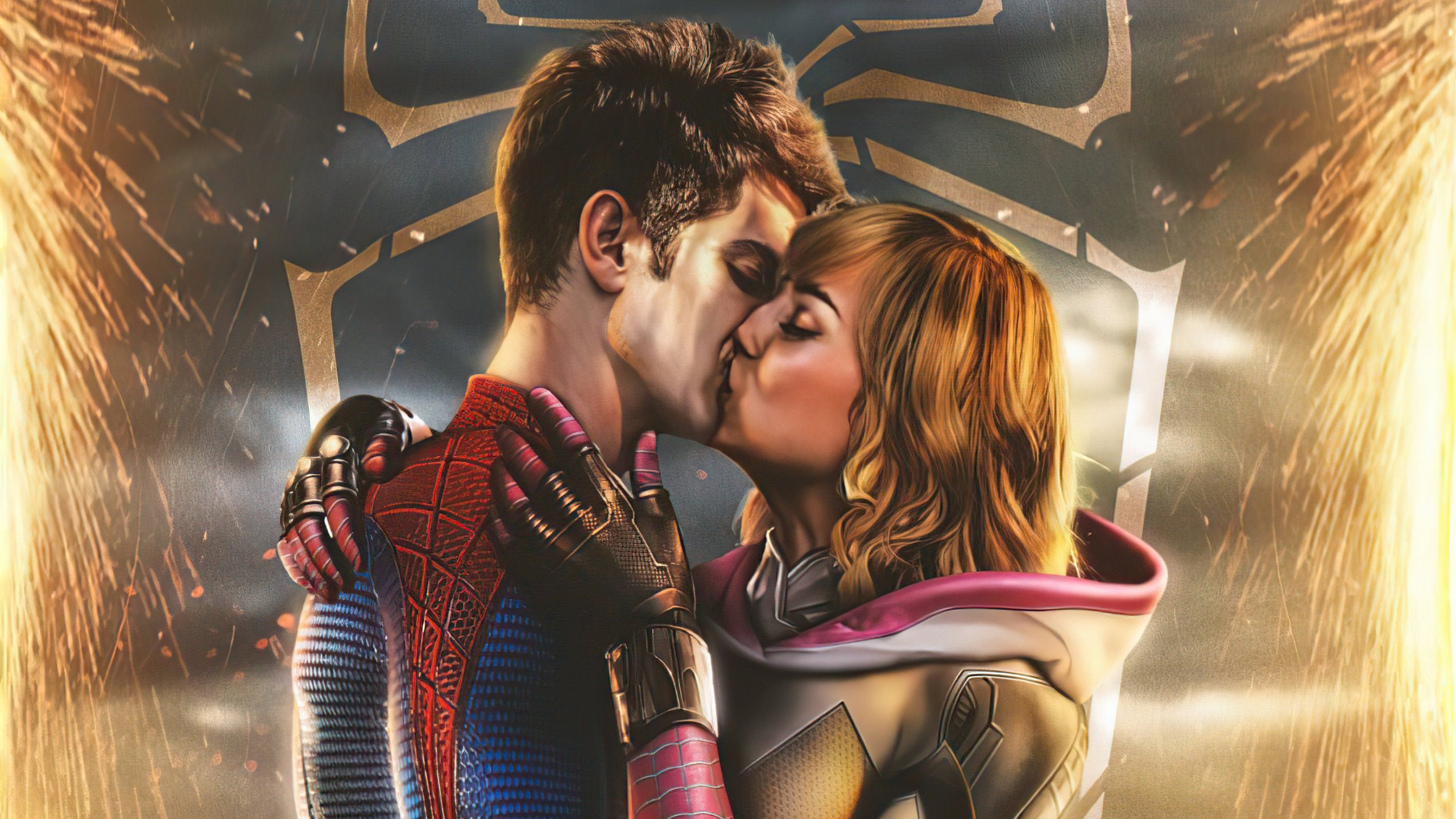 Spiderman and Gwen Stacy kissing Wallpaper ID:7023