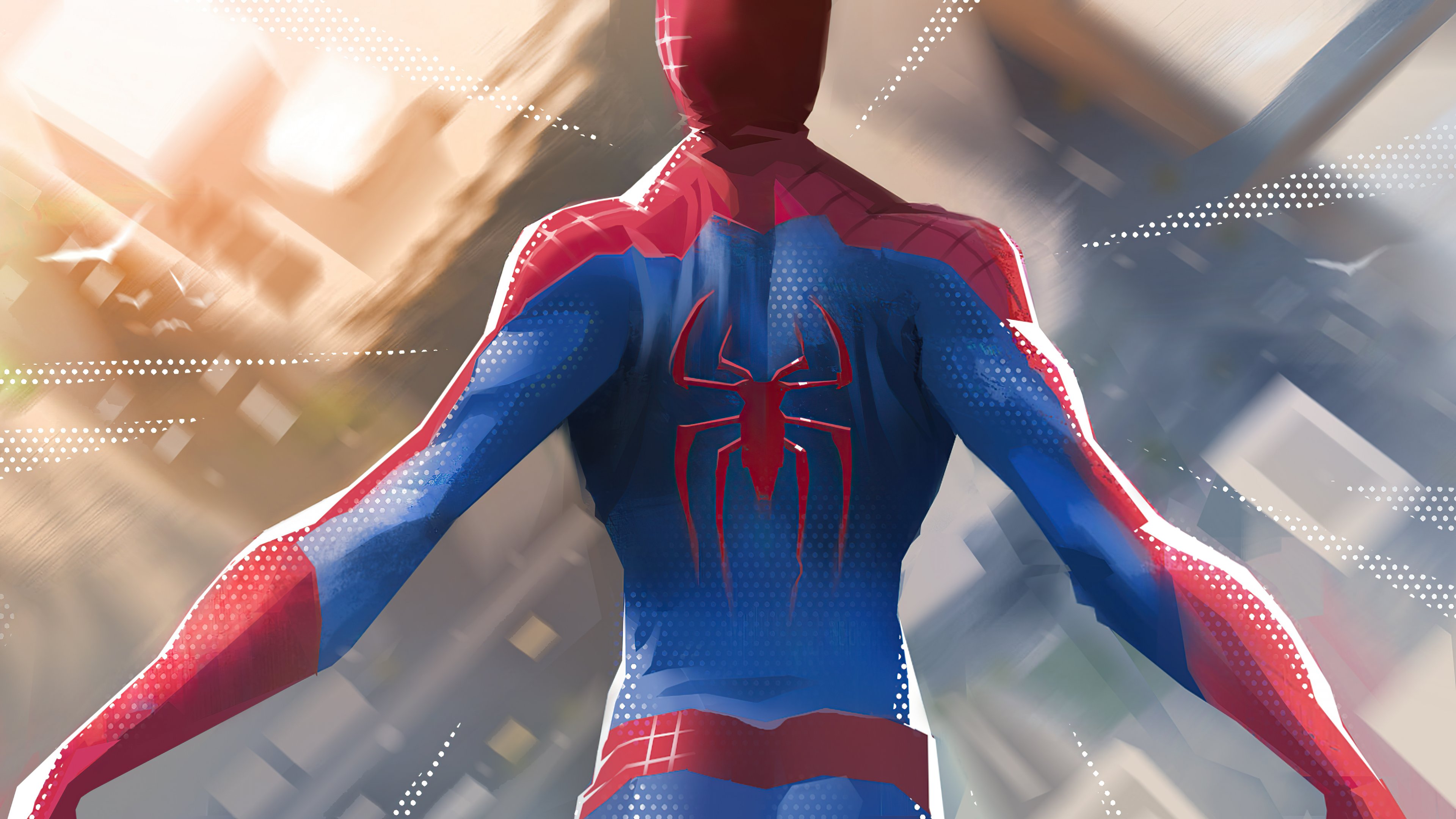 Spiderman jumping out of buildings Wallpaper 5k Ultra HD ID:7236