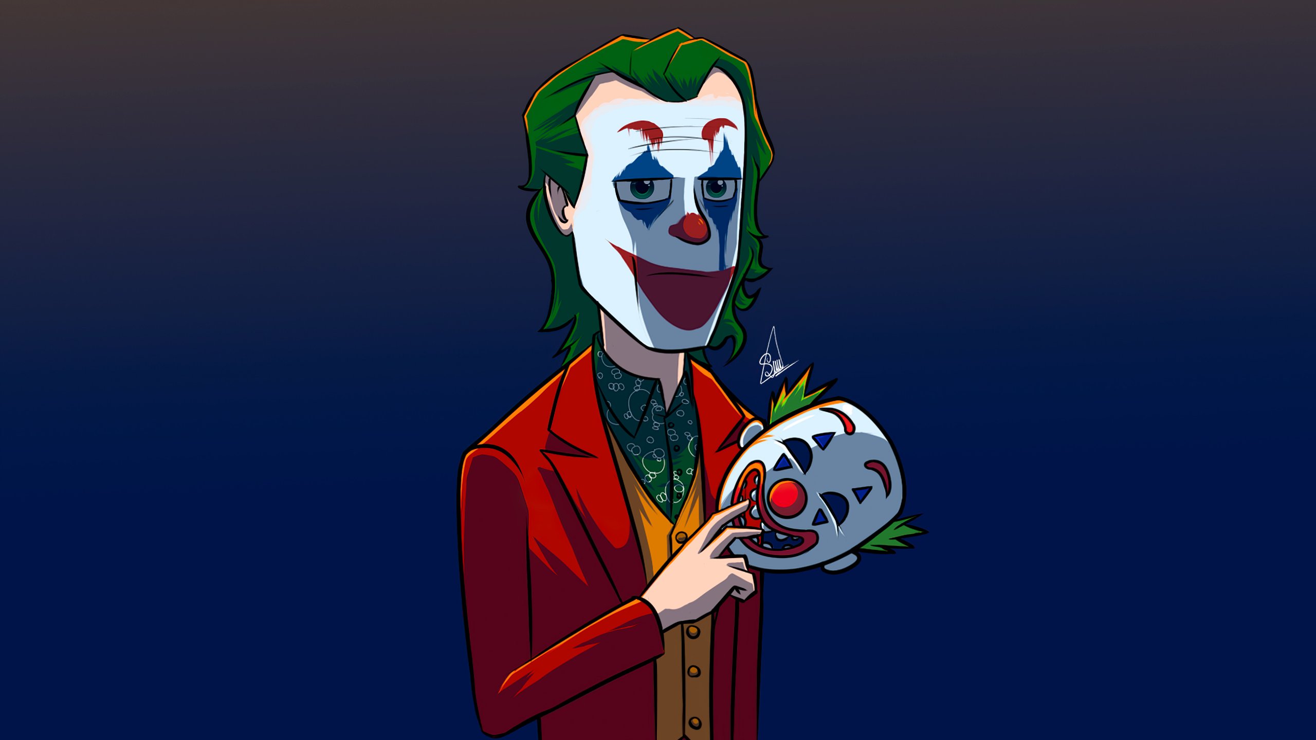 The Joker with clown mask Wallpaper 4k Ultra HD ID:7392
