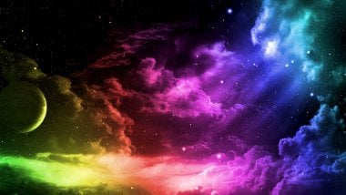 Un universo de colores con nubes Fondo de pantalla