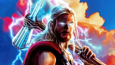 Thor with axe and glowing eyes Wallpaper