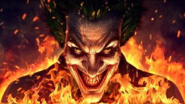 Joker on fire Wallpaper