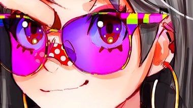 Anime girl with glasses Wallpaper