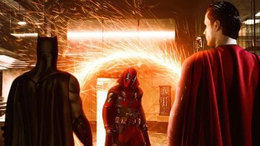 Deadpool as Dr Strange with Batman and Superman Wallpaper