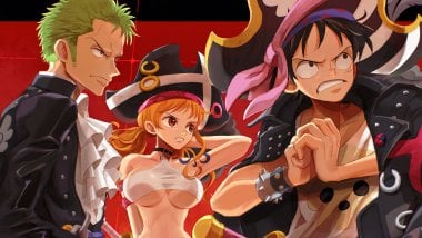 One Piece Red Luffy Zoro Nami Fondo de pantalla