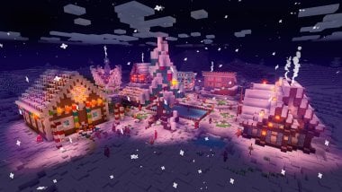 Christmas Village Minecraft Wallpaper
