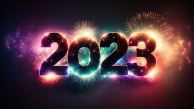 2023 with fireworks Wallpaper