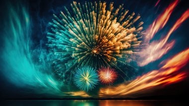 Colorful fireworks Wallpaper