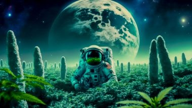 Astronaut in dreamy land Wallpaper