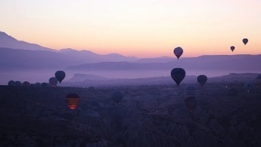 Hot air ballon sunset Wallpaper