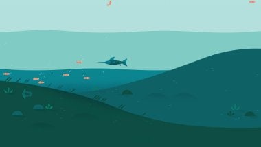 Illustration reef with fish Wallpaper