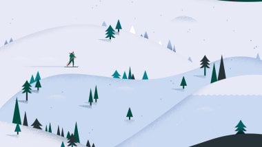 Ski mountains illustration Wallpaper