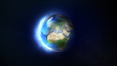 Planet Earth animated cartoon style Wallpaper
