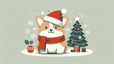 Christmas puppy Wallpaper