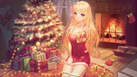 Chica Anime Navideña Fondo de pantalla