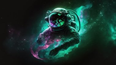 Astronaut digital art colors Wallpaper