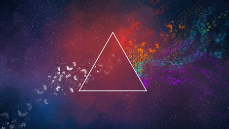 Abstracto universo triángulos mariposas Fondo de pantalla
