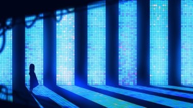 Neon lights anime landscape Wallpaper