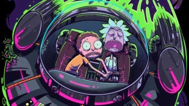 Rick and Morty in spaceship Wallpaper