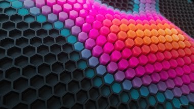 Patron de hexagonos 3D coloridos Fondo de pantalla