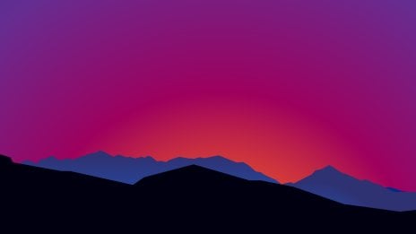 Montañas atardecer rojo rosa minimalista Fondo de pantalla