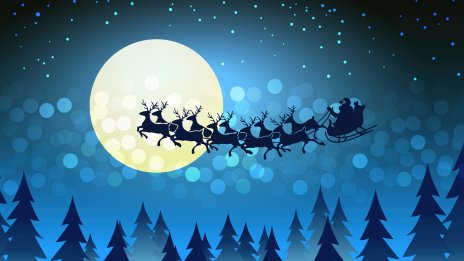 Ilustración santa claus sobre el bosque Fondo de pantalla