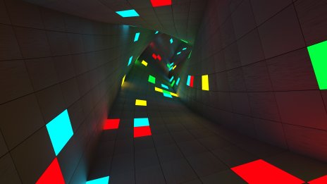 Tunnel with 3D lights Wallpaper