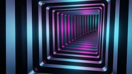 Túnel cuadrado con iluminación neón Fondo de pantalla