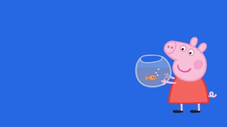 Peppa Pig con un pez Fondo de pantalla