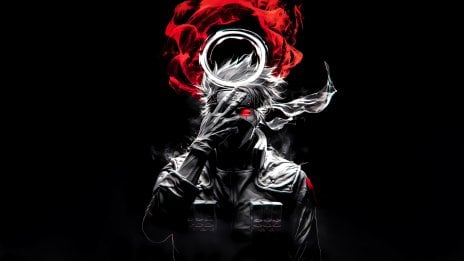 Itachi Uchiha digital art black background Wallpaper
