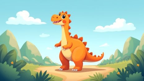 Orange dinosaur in the wild Wallpaper