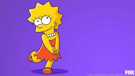 Lisa Simpson purple background Wallpaper