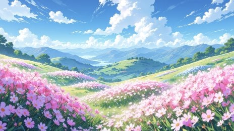 Mountain landscape in spring Wallpaper