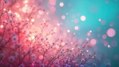 Spring flowers at dusk in fantasy Wallpaper