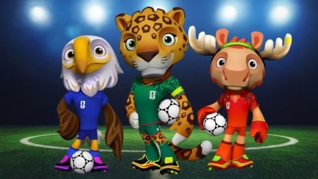Mascotas en la cancha Fifa Copa Mundial 2026 Fondo de pantalla
