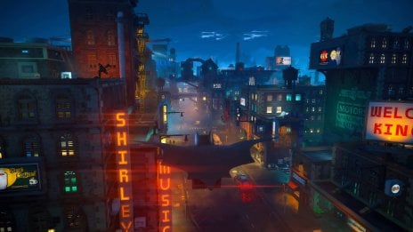 Batman Flying in LEGO Batman: Legacy of the Dark Knight Wallpaper