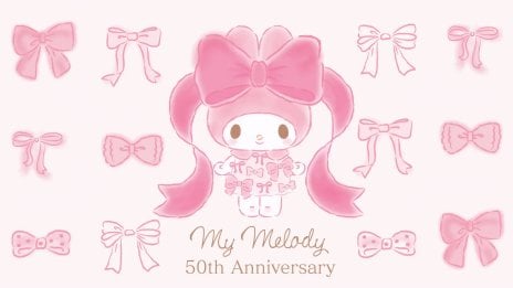 My Melody ilustración con moños – 50 aniversario Fondo de pantalla