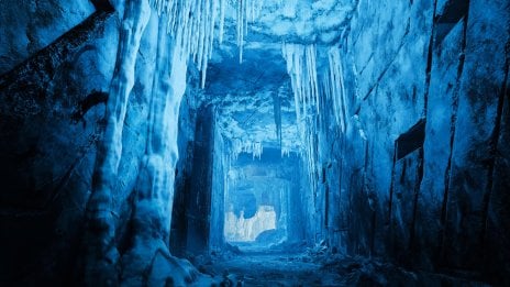 Blue Ice Cave - Monster Hunter Wilds Wallpaper
